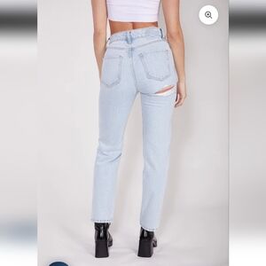 Revice Ex Boyfriend b Boy Distressed Lightwash Straight Leg Denim Jeans 32